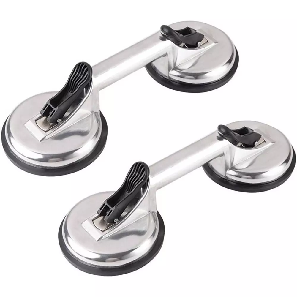 Flamingo Glass Carrying Handle/Lifter Puller 2 Cups 32 cm Aluminium, Rubber Silver (Pack of 2 Pcs)