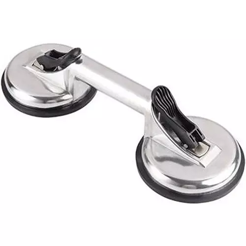 Flamingo Glass Carrying Handle/Lifter Puller 2 Cups 32 cm Aluminium, Rubber Grey, Black
