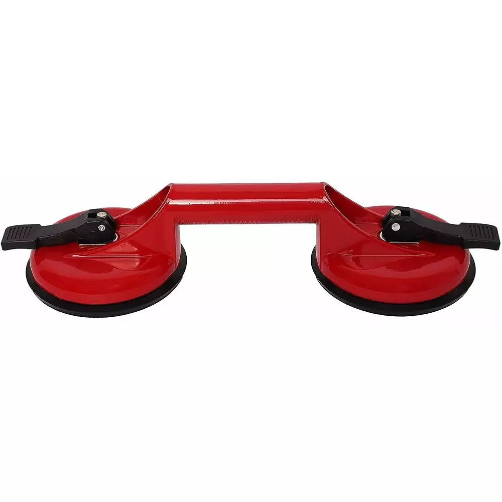 Flamingo Glass Carrying Handle/Lifter Puller 2 Cups 30 cm Aluminium, Rubber Red