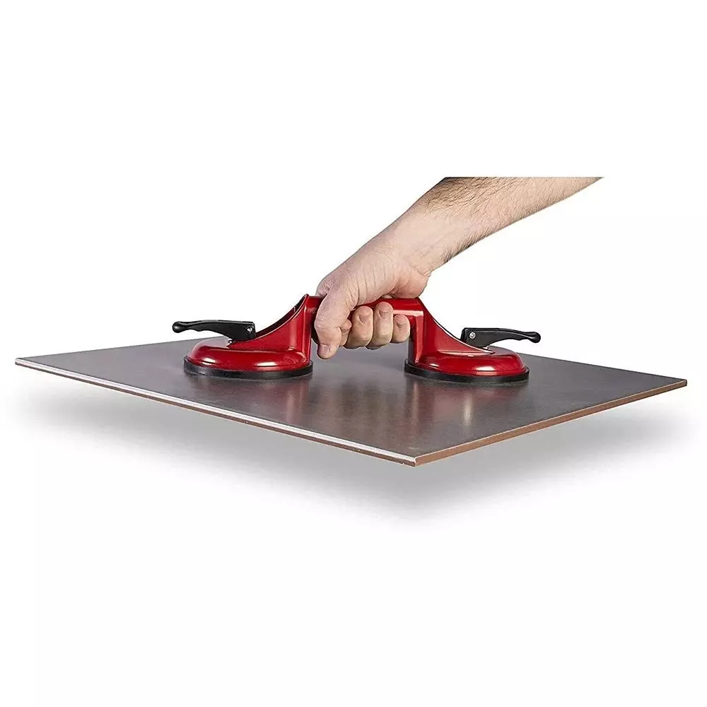 Flamingo Glass Carrying Handle/Lifter Puller 2 Cups 30 cm Aluminium, Rubber Red