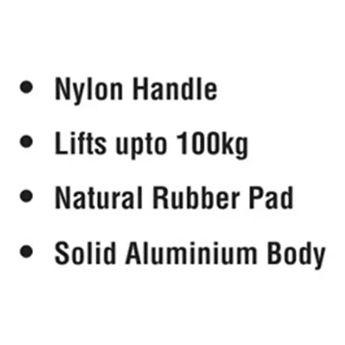 ADRAL Glass Lifter with 2 Cup 100 Kg Lifting Capacity Nylon Handle Natural Rubber Pad Blue 120 mm Solid Aluminium for Industrial Use, GSL2