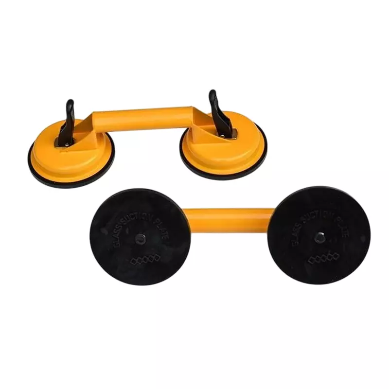 Flamingo Glass Carrying Handle/Lifter Puller 2 Cups 20 cm Aluminium, Rubber Yellow, Black (Pack of 2 Pcs)