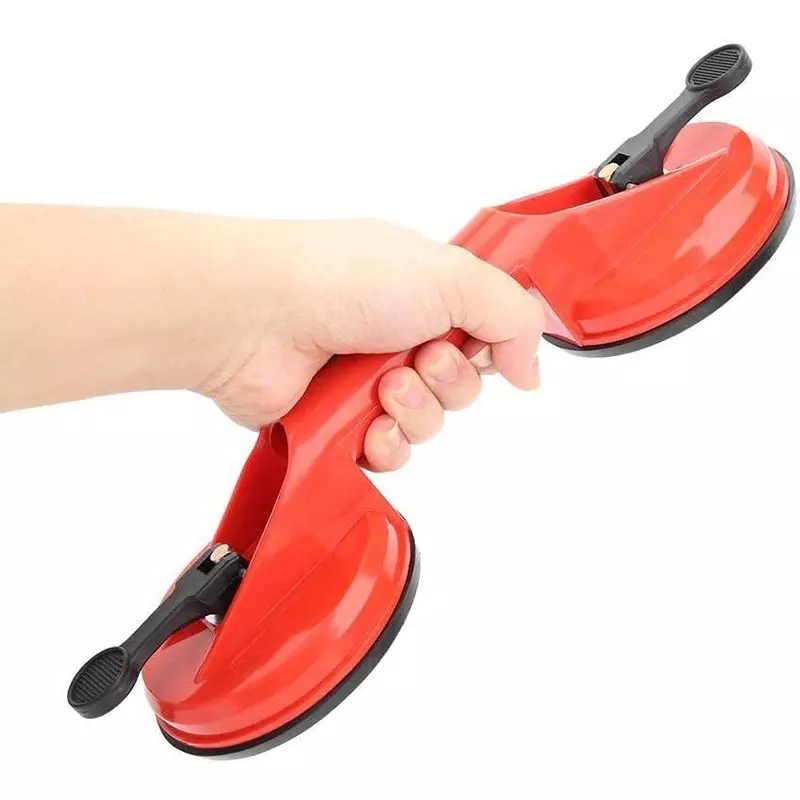 Flamingo Glass Carrying Handle/Lifter Puller 2 Cups 24 cm Plastic Red
