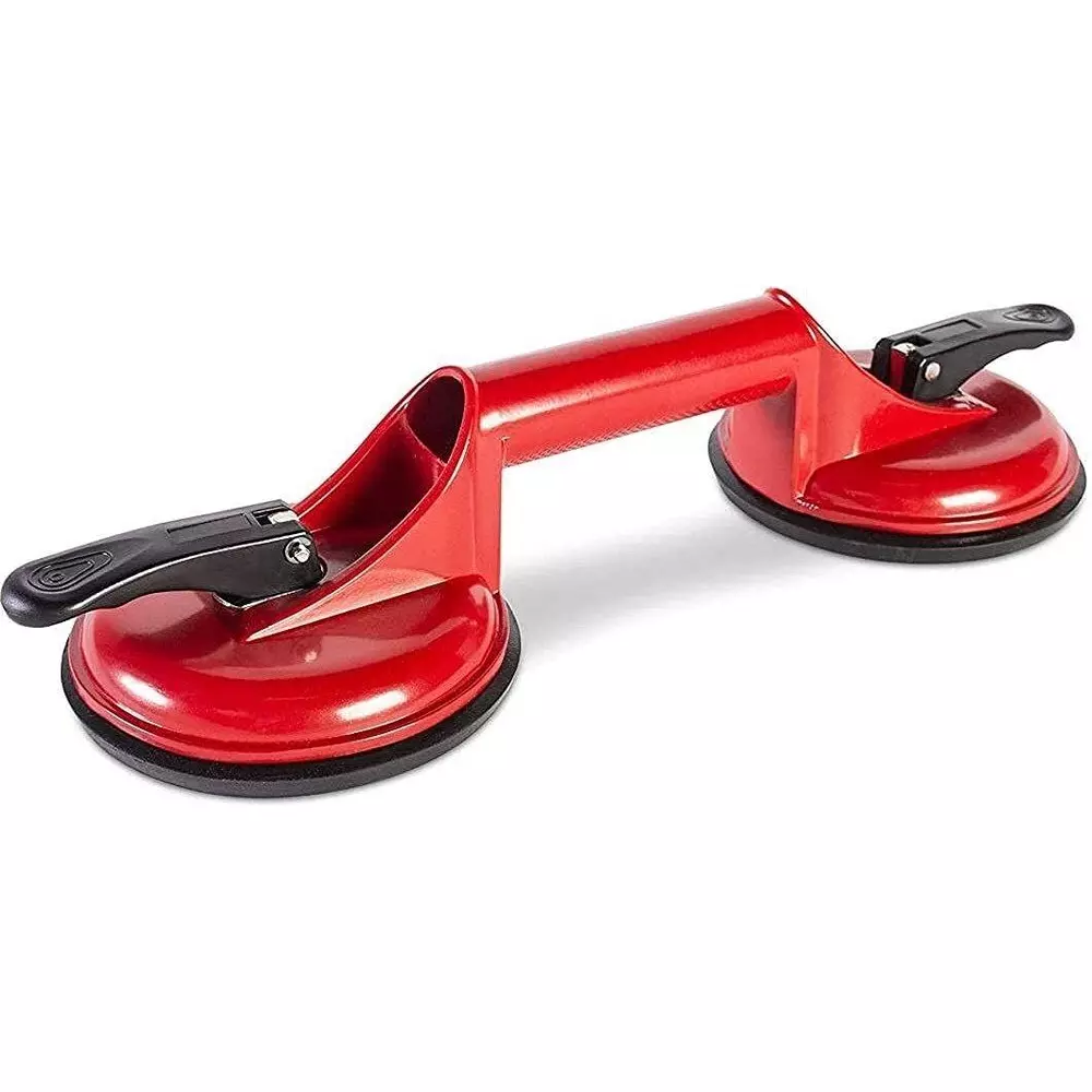 Flamingo Glass Carrying Handle/Lifter Puller 2 Cups 25 cm Aluminium, Rubber Black, Red