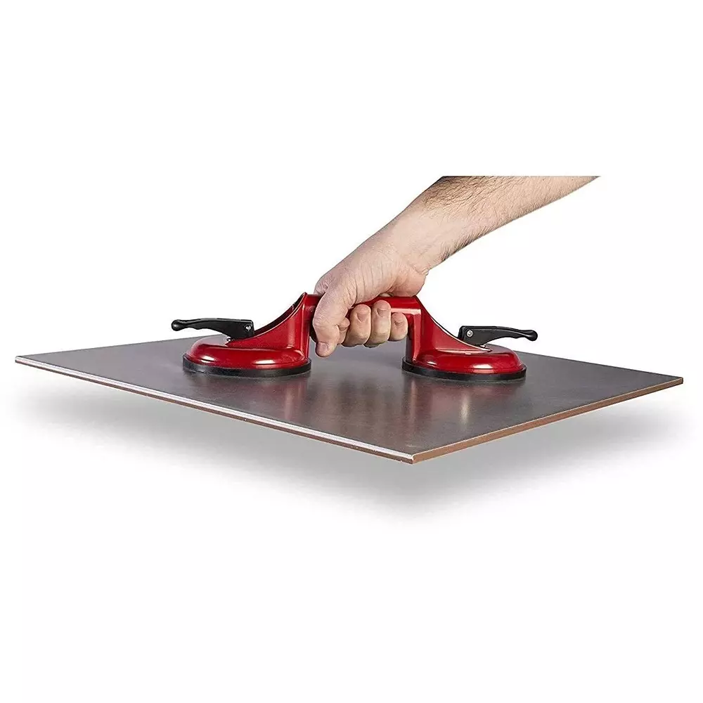 Flamingo Glass Carrying Handle/Lifter Puller 2 Cups 25 cm Aluminium, Rubber Black, Red