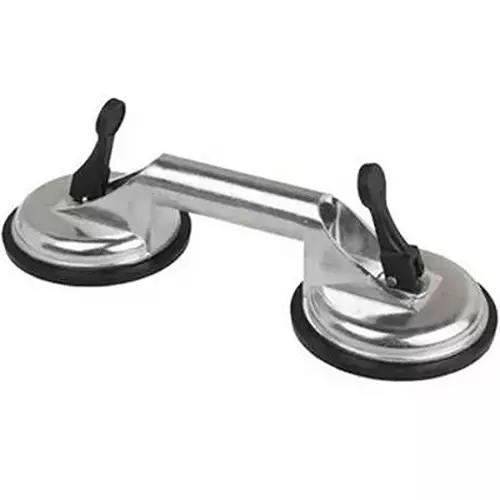Flamingo Glass Carrying Handle/Lifter Puller 2 Cups 25 cm Stainless Steel, Rubber Silver