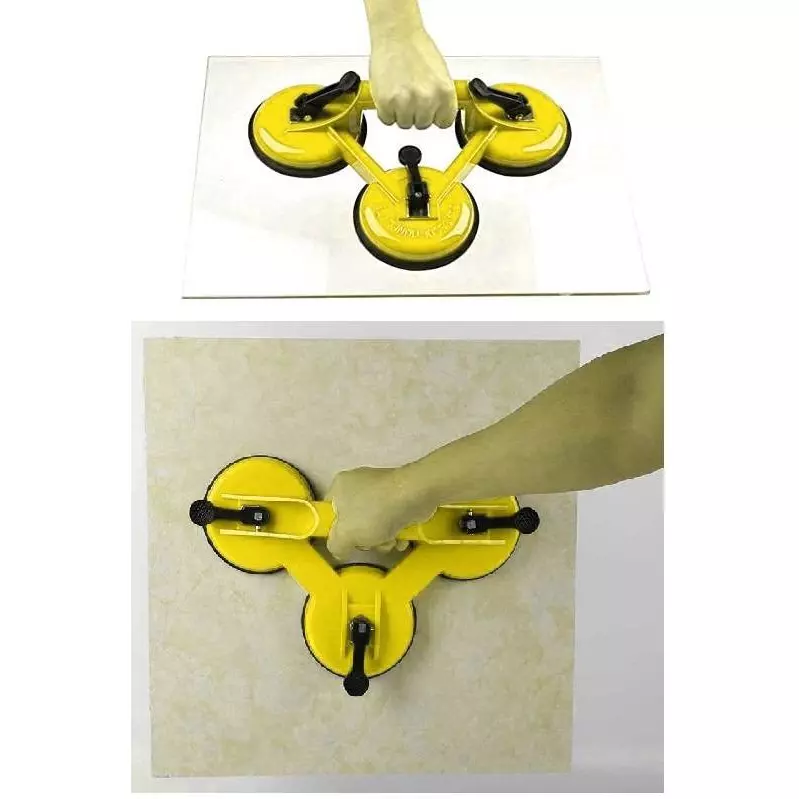 HBD SALES Suction Cup Tripple Claw Aluminium 20 cm Yellow & Black 135 Kg Capacity