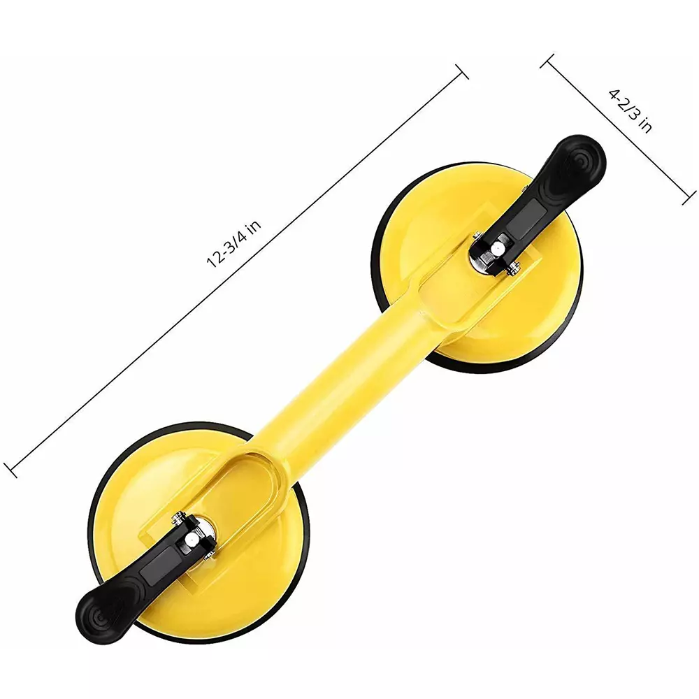 HBD SALES Suction Cup Double Claw Aluminium 20 cm Yellow & Black 100 Kg Capacity (Pack of 2)