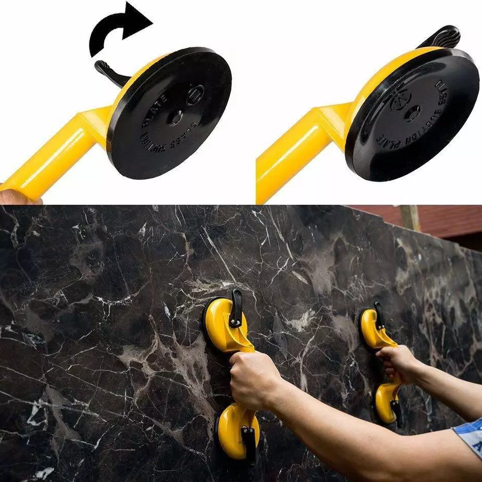 HBD SALES Suction Cup Double Claw Aluminium 20 cm Yellow & Black 100 Kg Capacity (Pack of 2)