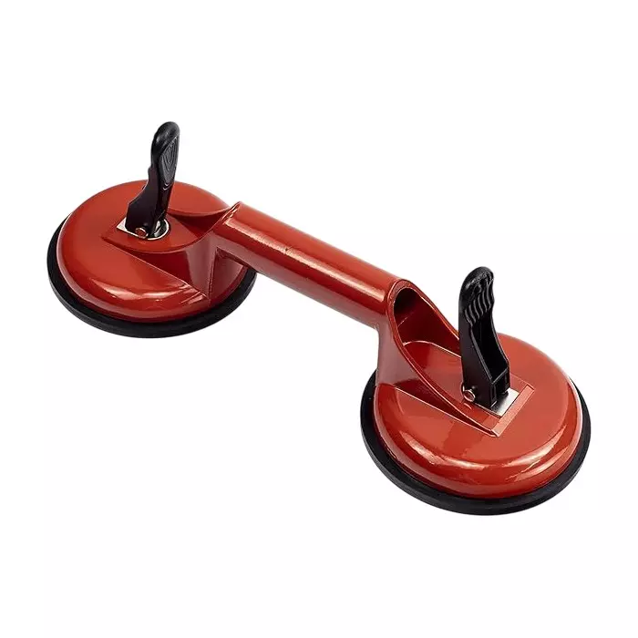 MPT Double Claw Tile Suction Cup Brown 20 cm Length Aluminium Hand Grip for Home & Professional Use,