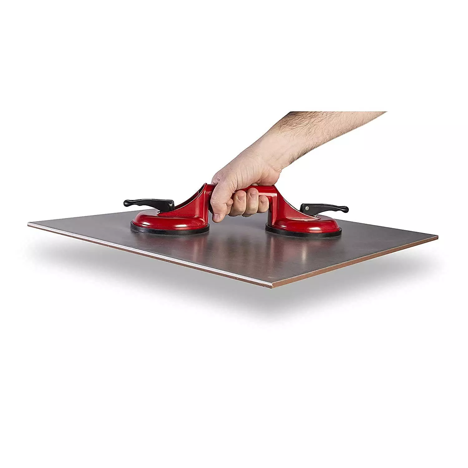 MPT Double Claw Tile Suction Cup Brown 20 cm Length Aluminium Hand Grip for Home & Professional Use,