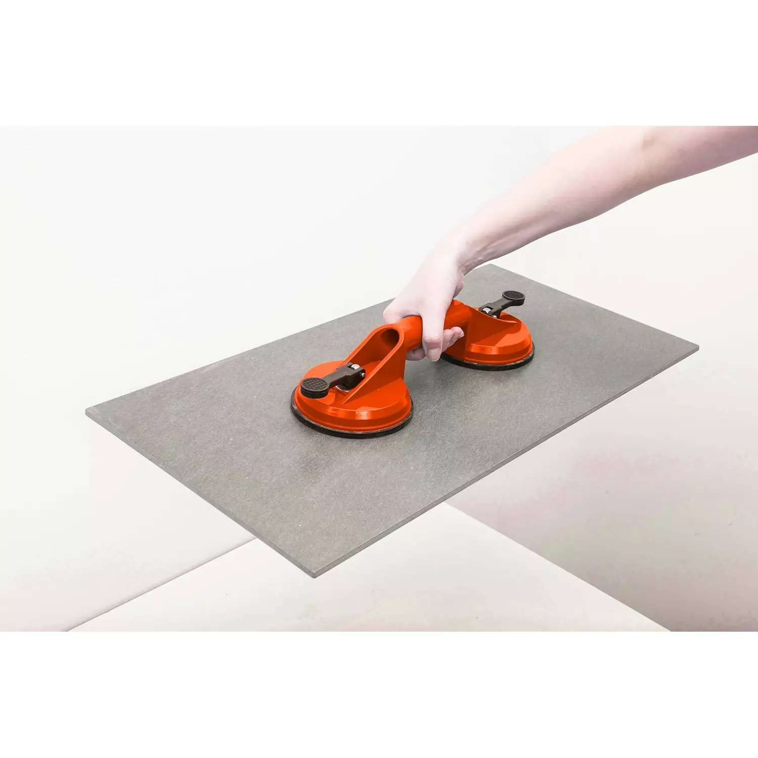 MPT Double Claw Tile Suction Cup Brown 20 cm Length Aluminium Hand Grip for Home & Professional Use,