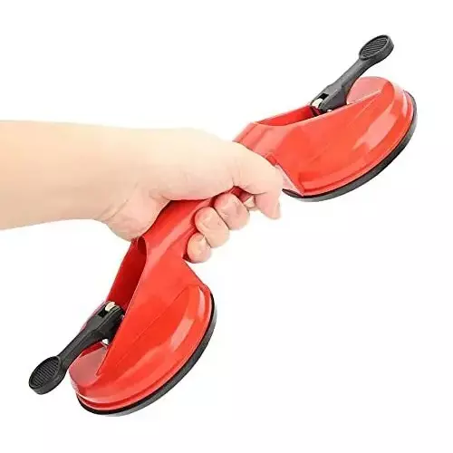 Godavari Double Handle Glass Puller Lifter 22 cm Plastic 60 Kg Lifting Capacity Red (Pack of 2)