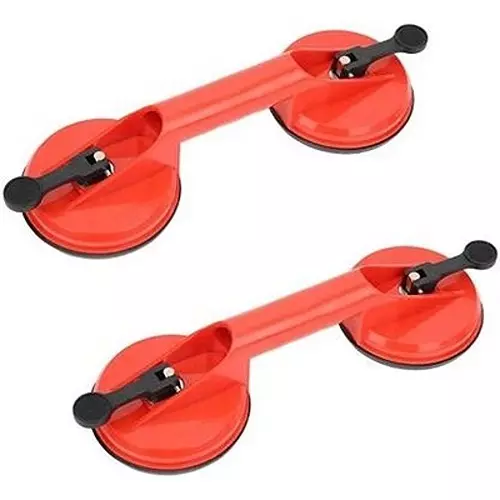 Flamingo Glass Carrying Handle/Lifter Puller 2 Cups 10 cm Plastic, Rubber Yellow (Pack of 2 Pcs)