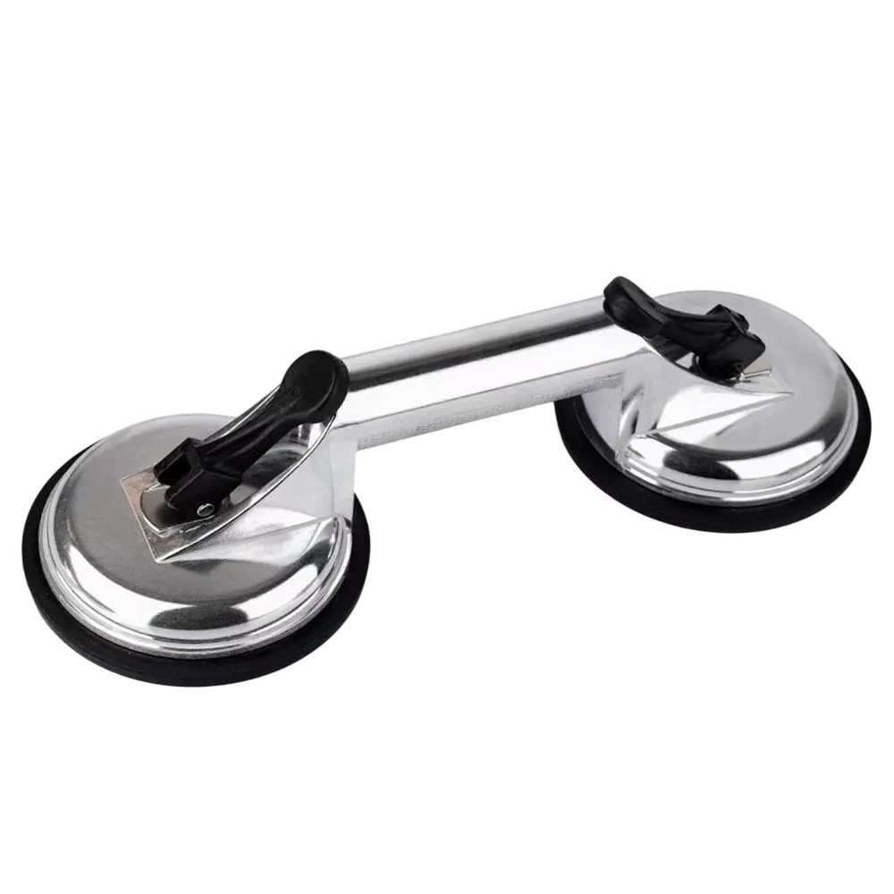 Flamingo Glass Carrying Handle/Lifter Puller 2 Cups 22 cm Aluminium, Rubber Silver