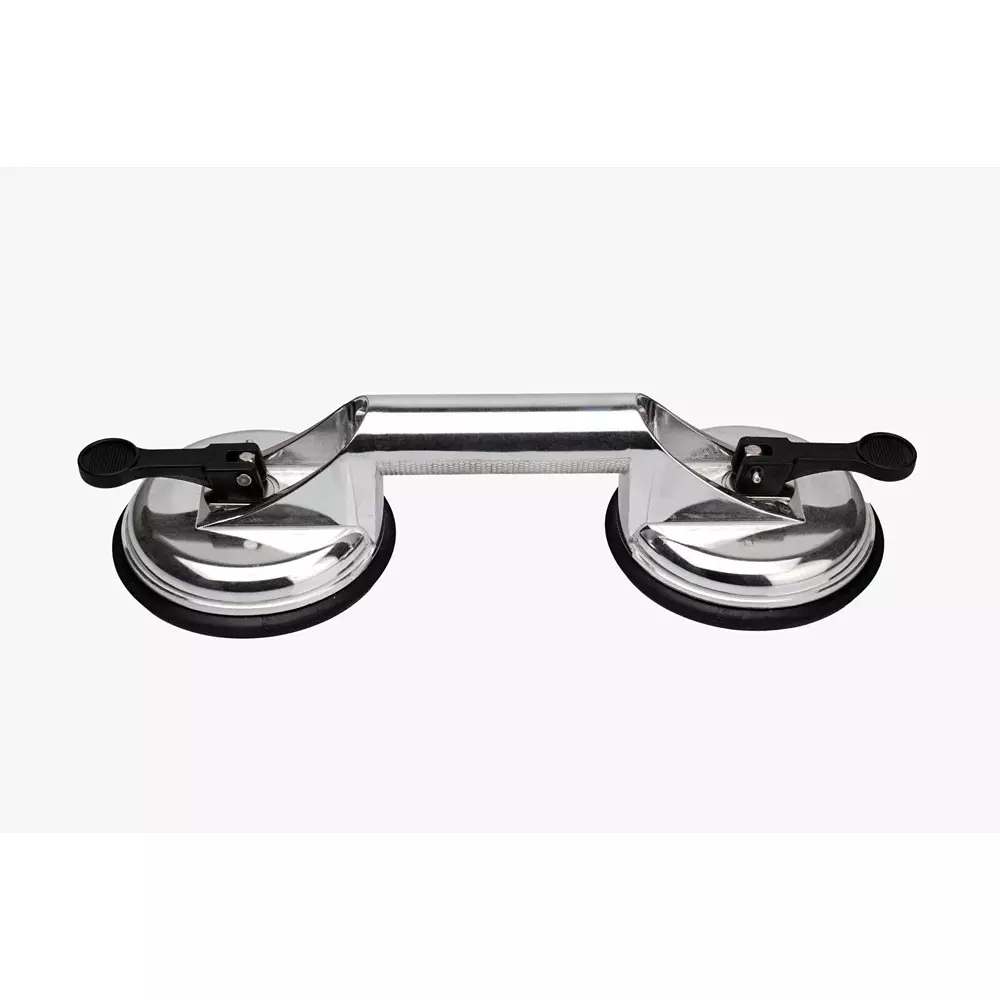 Flamingo Glass Carrying Handle/Lifter Puller 2 Cups 22 cm Aluminium, Rubber Silver
