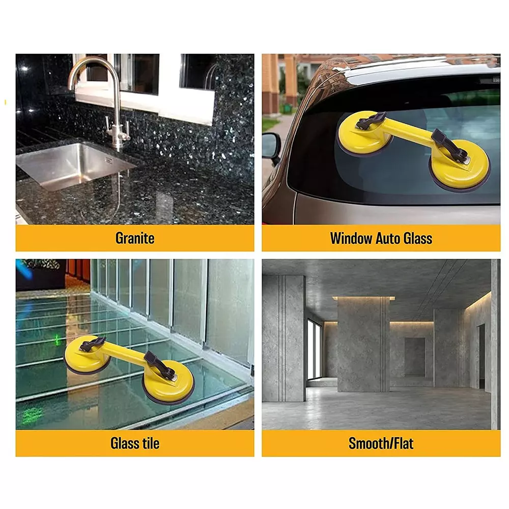 HBD SALES Premium Suction Cup Double Claw Aluminium 23 cm Yellow & Black 100 Kg Capacity