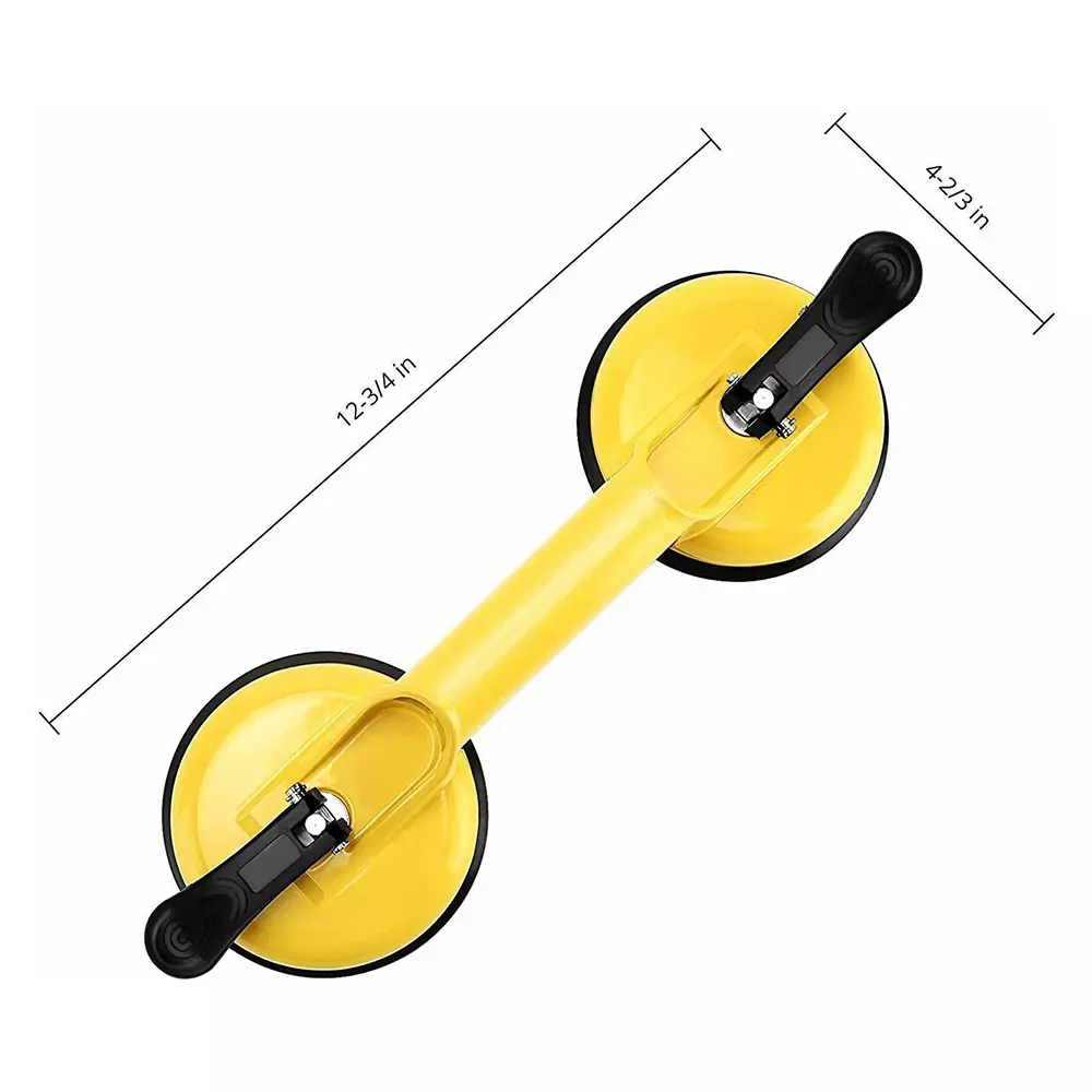 HBD SALES Suction Cup Double Claw Aluminium 24 cm Yellow & Black 100 Kg Capacity