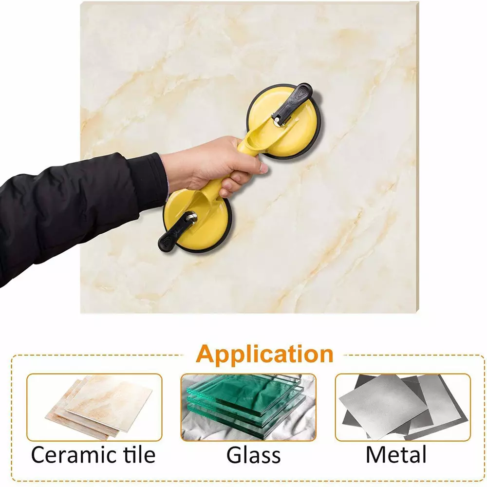 HBD SALES Suction Cup Double Claw Aluminium 24 cm Yellow & Black 100 Kg Capacity