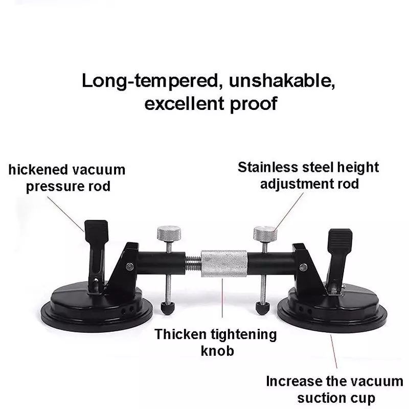 FLAMINGO ENTERPRISE Double Cup Seam Setter Vacuum Leveling Tool Aluminum Alloy & Rubber Black 11 cm Length, FM-245