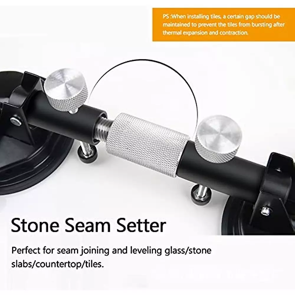FLAMINGO ENTERPRISE Single Cup Seam Setter Vacuum Leveling Tool Aluminum Alloy & Rubber Black 11 cm Length, FM-389