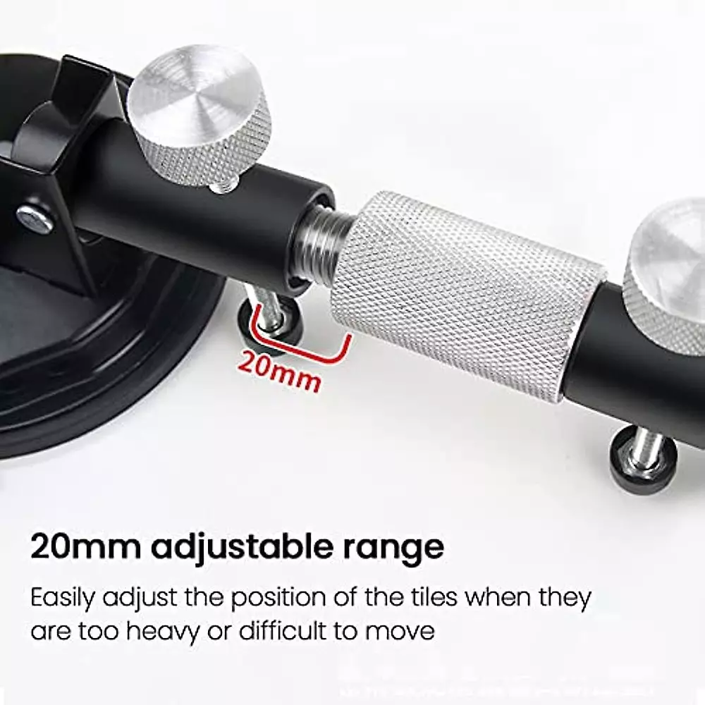FLAMINGO ENTERPRISE Single Cup Seam Setter Vacuum Leveling Tool Aluminum Alloy & Rubber Black 11 cm Length, FM-389