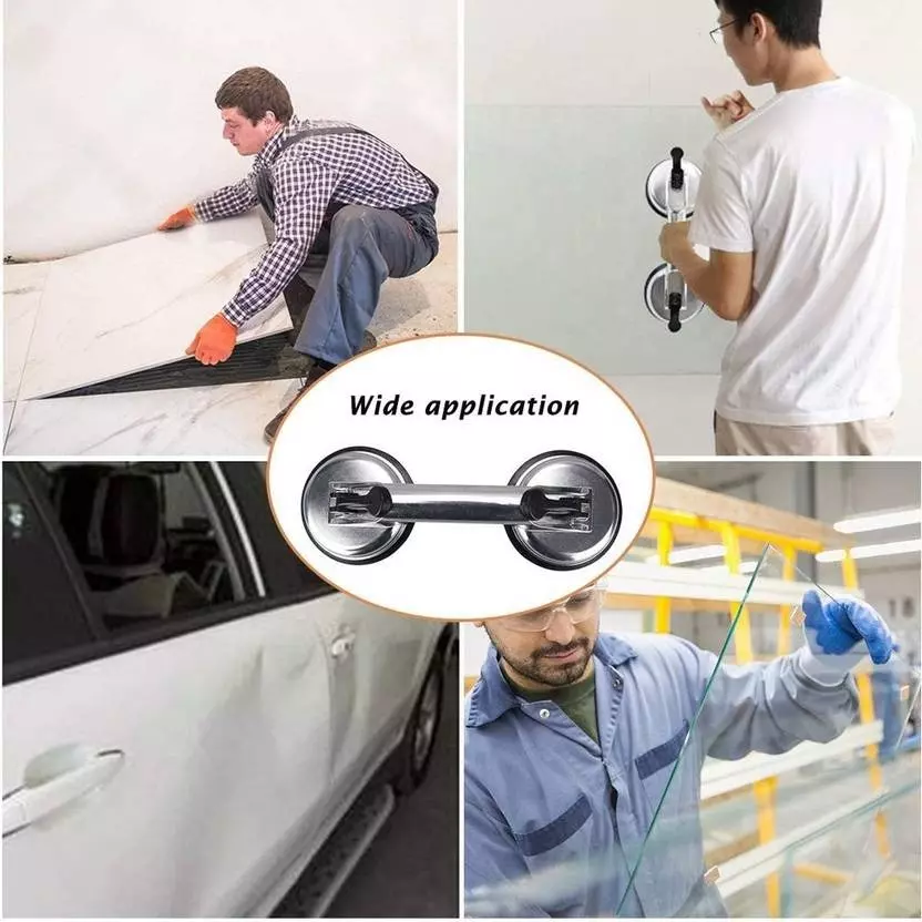 Heptik Double Jaw Suction Cup Aluminum 30 cm for Tiles, Glass and Stone Lifting and Moving