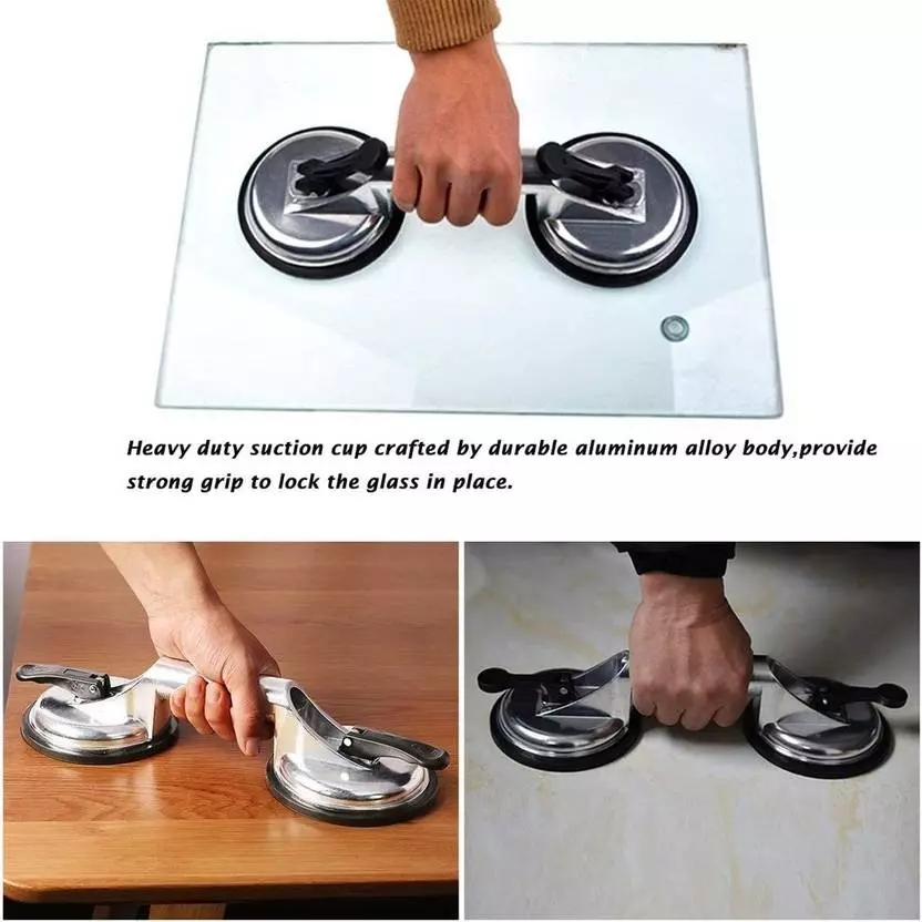 Heptik Double Jaw Suction Cup Aluminum 30 cm for Tiles, Glass and Stone Lifting and Moving