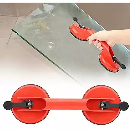 Godavari Vacuum Suction Cup Glass Lifter 15 cm Red (Pack of 2)