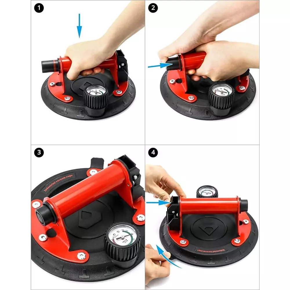 Flamingo Glass Carrying Handle/Lifter Puller 1 Cup 20 cm Aluminium, Rubber Red