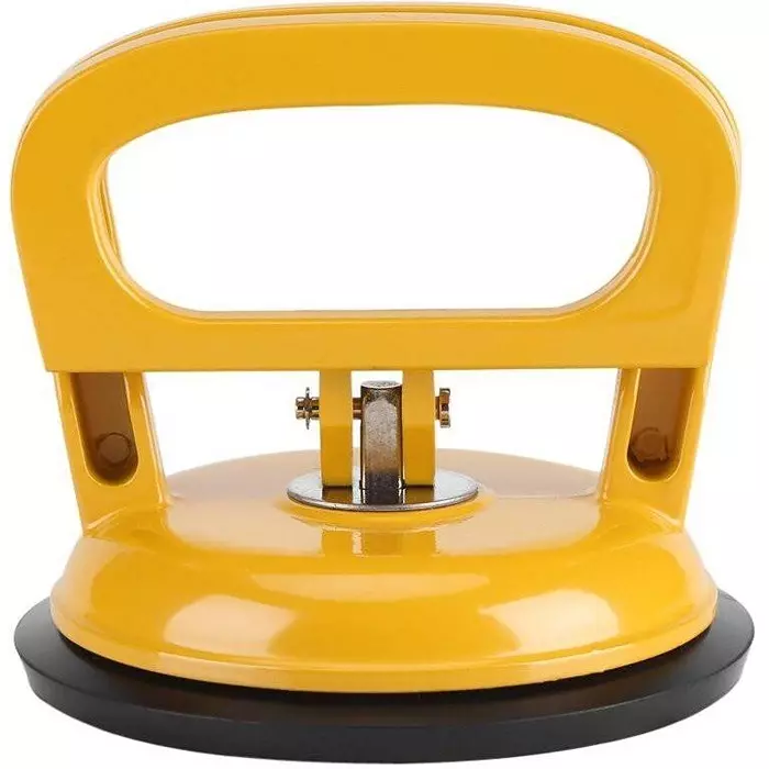 Flamingo Glass Carrying Handle/Lifter Puller 1 Cup 15 cm Aluminium, Rubber Yellow