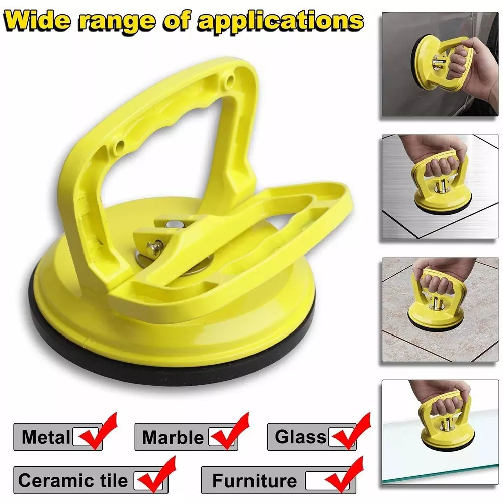 Flamingo Glass Carrying Handle/Lifter Puller 1 Cup 7 cm Aluminium, Rubber Yellow