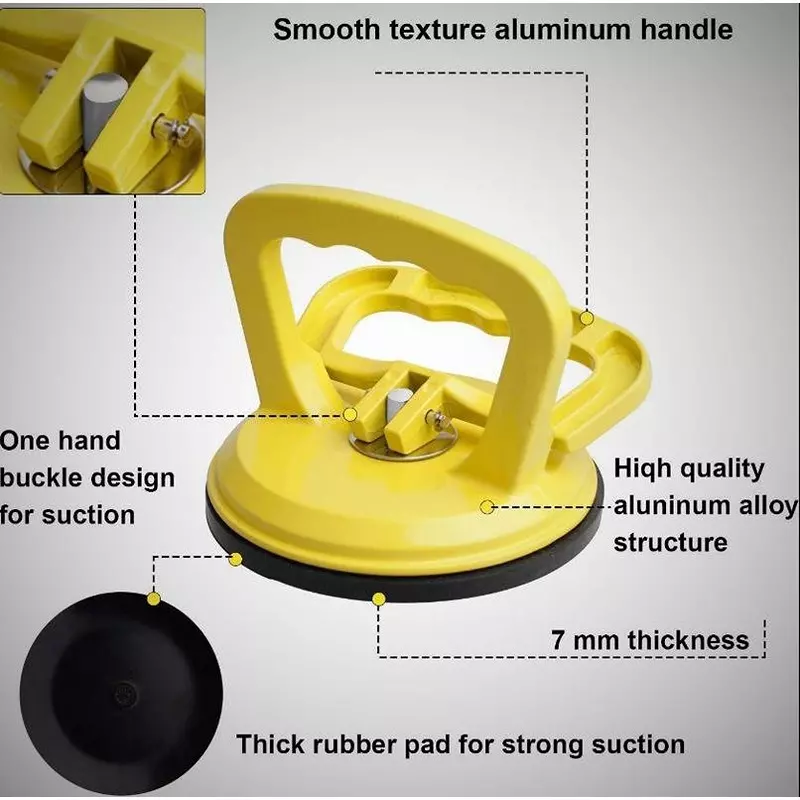 Flamingo Glass Carrying Handle/Lifter Puller 1 Cup 7 cm Aluminium, Rubber Yellow