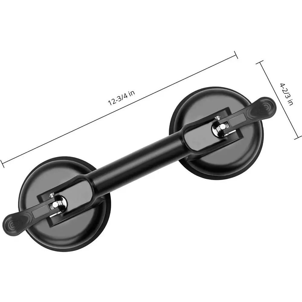 Flamingo Glass Carrying Handle/Lifter Puller 2 Cups 30 cm Aluminium, Rubber Black (Pack of 2 Pcs)