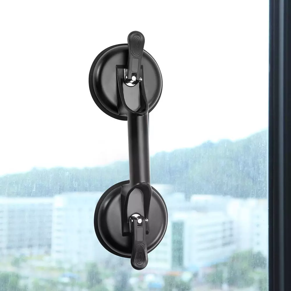 Flamingo Glass Carrying Handle/Lifter Puller 2 Cups 30 cm Aluminium, Rubber Black (Pack of 2 Pcs)