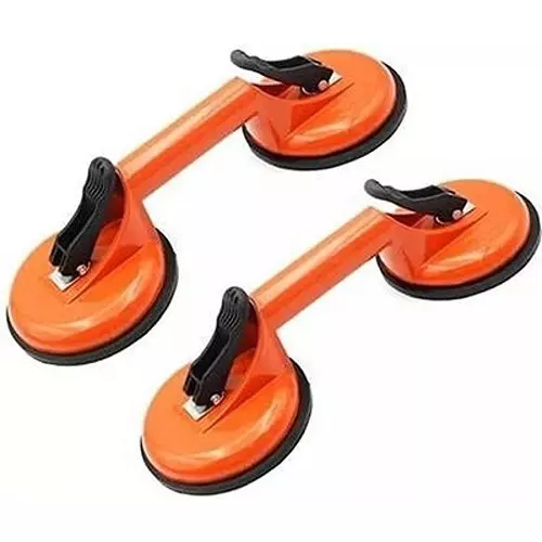 Flamingo Glass Carrying Handle/Lifter Puller 2 Cups 30 cm Plastic Orange (Pack of 2 Pcs)