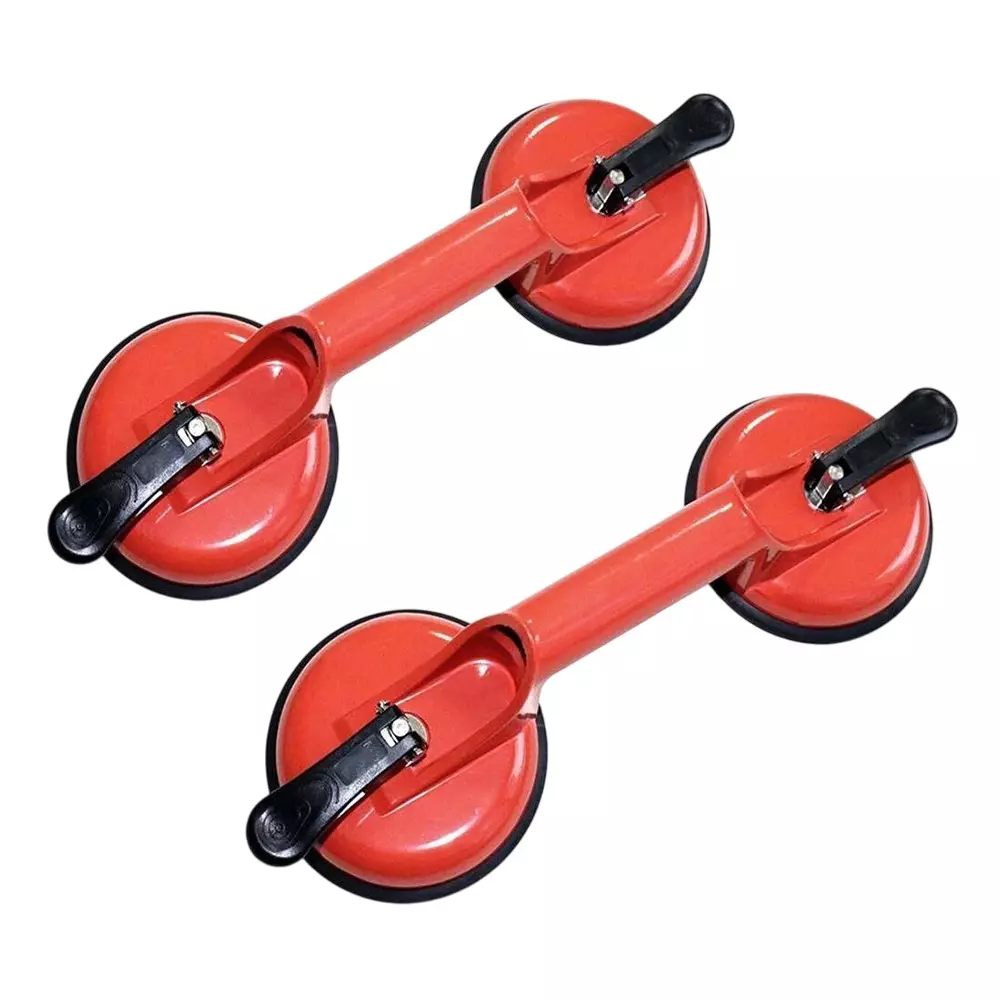 HBD SALES Suction Cup Double Claw Aluminium 20 cm Red & Black 100 Kg Capacity (Pack of 2)