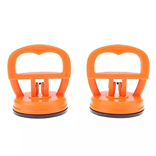 ATOZSHOP11 Screen Glass Suction Tool 55 mm (2.17 inch) Sup Dia. ABS & Rubber Orange (Pack of 2 Pcs)