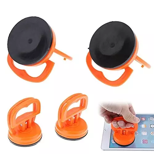 ATOZSHOP11 Screen Glass Suction Tool 55 mm (2.17 inch) Sup Dia. ABS & Rubber Orange (Pack of 2 Pcs)