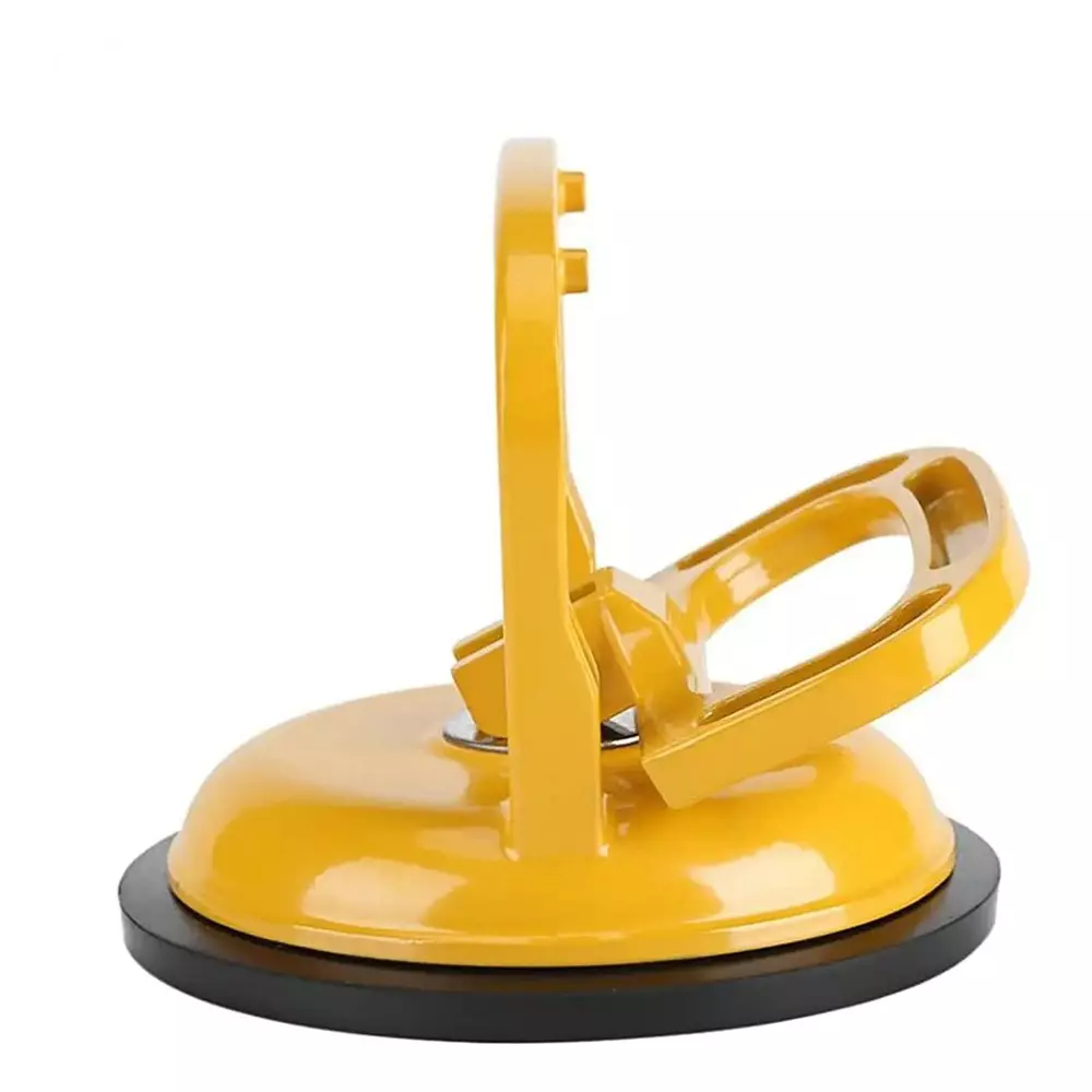 Godavari Single Plate Glass Lifter 10 cm Aluminium 50 Kg Lifting Capacity Yellow