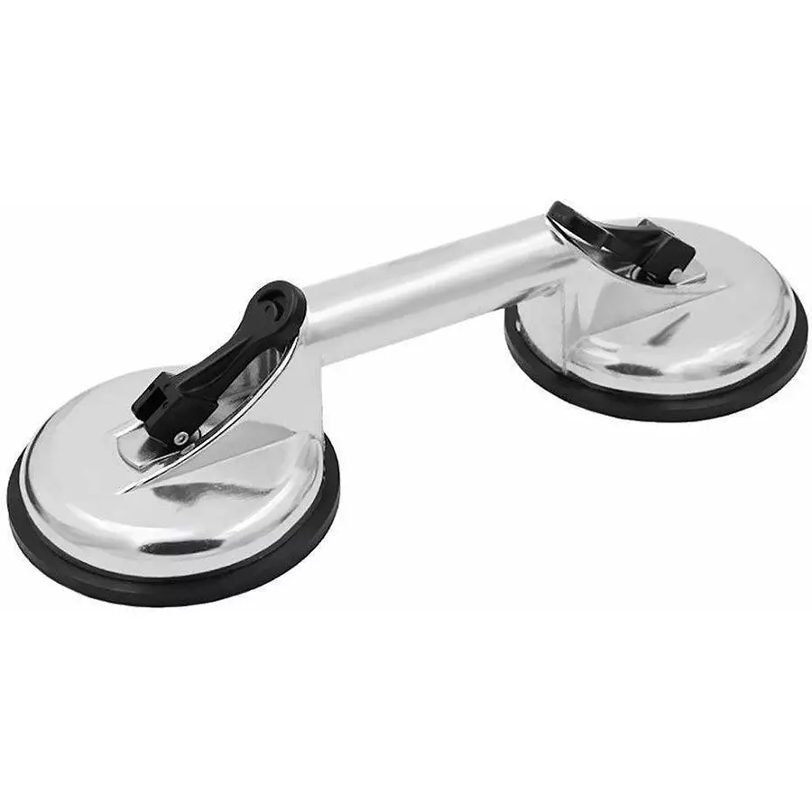 Flamingo Glass Carrying Handle/Lifter Puller 2 Cups 17 cm Aluminium, Rubber Silver