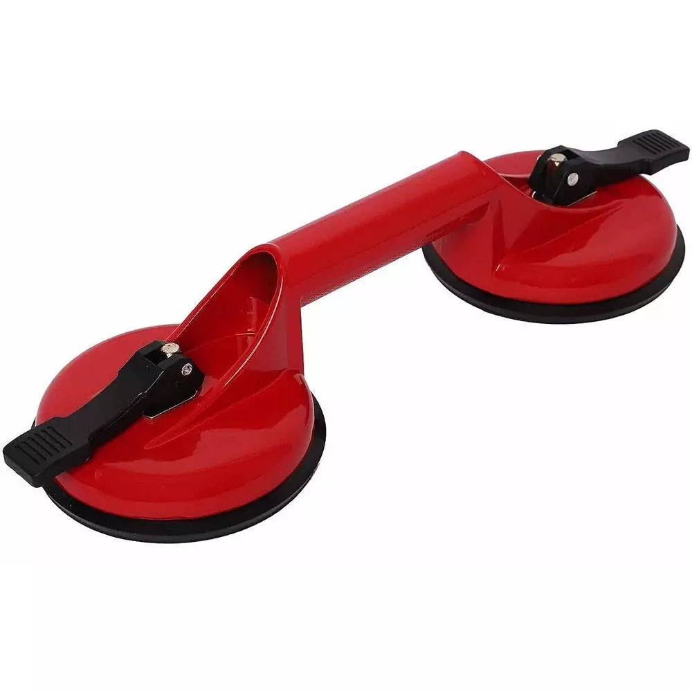 Flamingo Glass Carrying Handle/Lifter Puller 2 Cups 20 cm Aluminium, Rubber Red