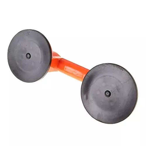 ATOZSHOP11 Double Suction Cup Glass Lifter Aluminum Alloy & Rubber Red (Pack of 2 Pcs)