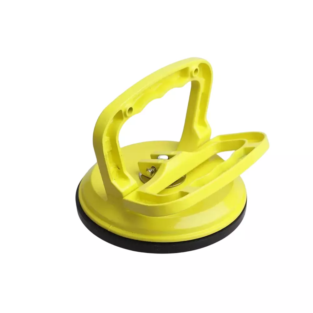 FLAMINGO ENTERPRISE Single Section Cut Glass Lifter Aluminium & Rubber Yellow Hand Grip Present, FM-384