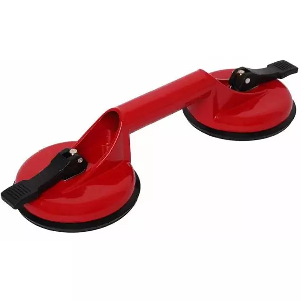 Flamingo Glass Carrying Handle/Lifter Puller 2 Cups 22 cm Aluminium, Rubber Red