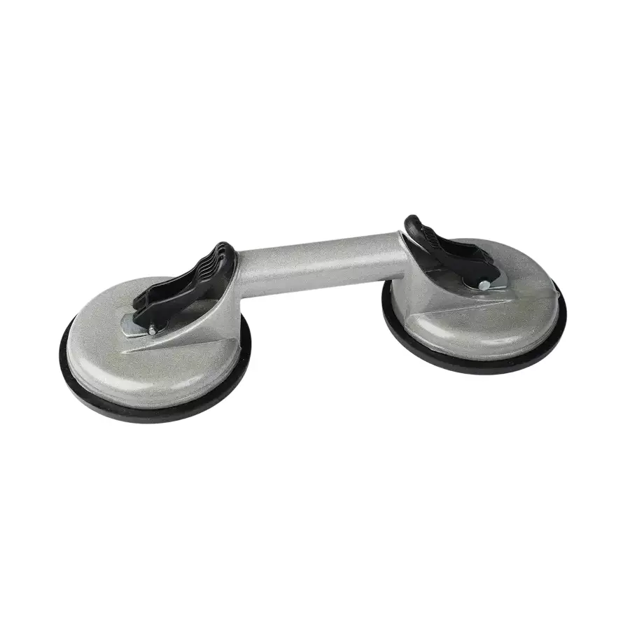 GENERIC Glass Suction Puller with Two Cups Leveler Silver & Black 9 cm Length Solid Aluminium for Home & Professional Use