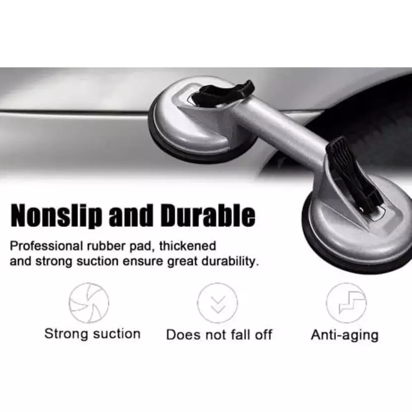 Darit Glass Lifting Suction with 2 Cups Grey & Black 32.4 cm Length Aluminium for Home & Professional Use