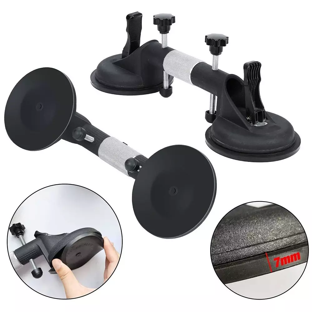FLAMINGO ENTERPRISE Double Seam Setter Vacuum Suction Cups Stainless Steel & Rubber Black Hand Grip Present, FM-364 (Pack of 2)