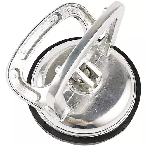 Flamingo Glass Carrying Handle/Lifter Puller 1 Cup 15 cm Aluminium, Rubber Silver