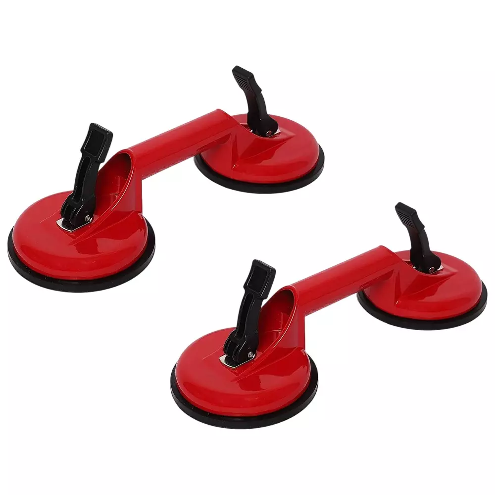 HBD SALES Heavy Duty and Work Suction Cup Double Claw Aluminium 20 cm Red & Black 100 Kg Capacity (Pack of 2)